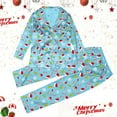 thumbnail image 2 of Gunia Kids Boys Girls Christmas Sleepwear Print Long Sleeve Top With Pants Soft Comfortable Holiday Festive Party Sleepover Family Matching Outfits Pjs Pajamas Light Blue 7-8 Years, 2 of 8