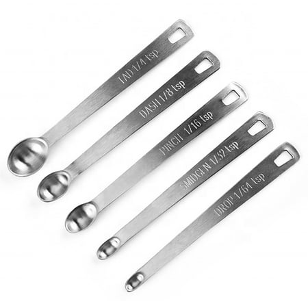 

Tomfoto Mini measuring spoon set kitchen seasoning measuring spoon five piece set combination stainless steel measuring spoon 5 piece set baking tool