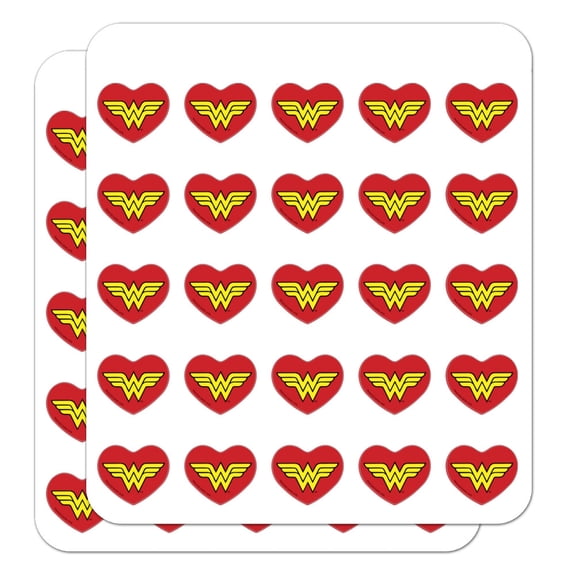 Wonder Woman Classic Logo Heart Shaped Planner Calendar Scrapbook Craft Stickers