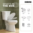 thumbnail image 3 of HOROW Round Two-Piece Toilet 1.28 GPF Single Flush Chair Height Toilet with Soft Close Seat & Installation Kit, 3 of 14