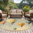 thumbnail image 5 of Vintage Hot Air Balloon Large Area Rugs for Bedroom Living Room, Soft Non Slip Carpet Bedside Rug, Modern Balloon Floating Round Floor Cover Kitchen Accent Rug 7' for Dining Room/Office, 5 of 9