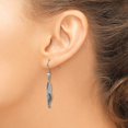thumbnail image 4 of Chisel Stainless Steel Antiqued and Polished CZ Dangle Shepherd Hook Earrings - 47mm, 4 of 7