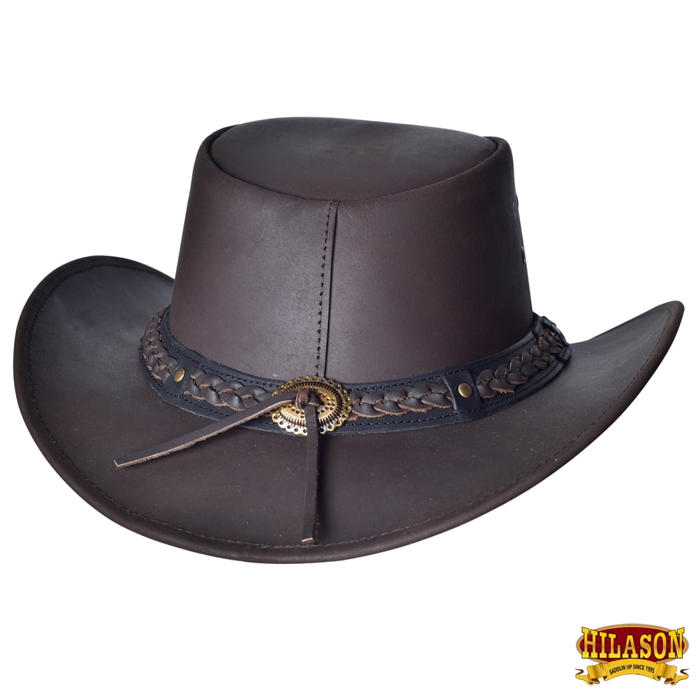 X Large Hilason Premium Cowhide Leather Cowboy Hat Chocolate  display picture 1