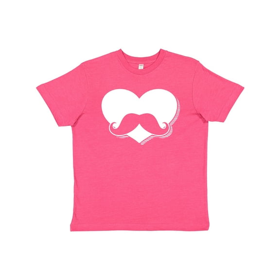 Inktastic Mustache Heart Youth T-Shirt