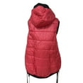 thumbnail image 3 of hirigin Women Drawstring Hooded Jacket Vest Fashion Solid Colour Zip Padded Coat Winter Warm Sleeveless Outwear with Hood Pocket Jackets, 3 of 4