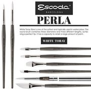 Escoda Perla Toray White Synthetic Brush - Round, Short Handle, Size 2