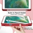 thumbnail image 3 of JETech Case for iPad 9.7-Inch (6th/5th Generation, 2018/2017) with Pencil Holder, Slim Tablet Cover with Soft TPU Back, Auto Wake/Sleep (Red), 3 of 8