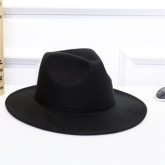 Fedora Hat for Men Women, Classic Wide Brim Felt Panama Hat  display picture 3