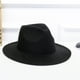 thumbnail image 2 of ¡Rebaja! Sombrero Fdelink de fieltro de lana plegable para mujer, sombrero panamá de ala ancha (negro), 2 of 2