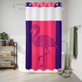 thumbnail image 6 of No Hook Shower Curtain with Built-in Rings - Retro Washable Waterproof Fabric Bathroom Curtains for Hotel,Rentals, Stall 36 X 78 Inch , Flamingo Pattern Dark Pink Midnight Blue, 6 of 9