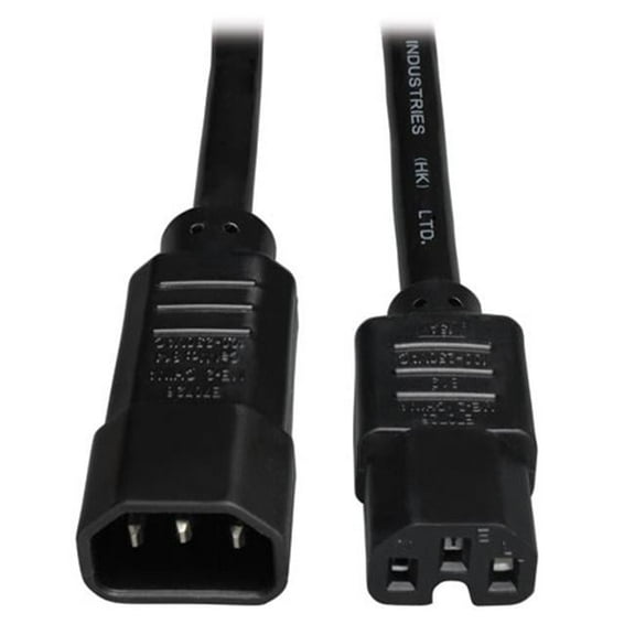 Tripp Lite, Power Cord, Heavy Duty, Computer, 15A, 14AWG, 100-250V, IEC-320-C14 to IEC-320-C15, 2FT