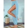 thumbnail image 4 of High Slit Harem Pants Women Hippie Harem Pants Trousers Light Blue L, 4 of 7