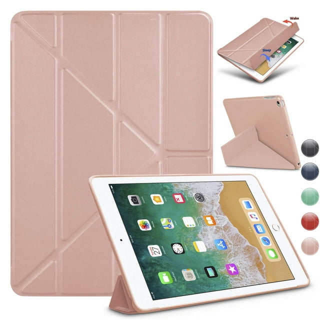 New 9.7" iPad 2018 Case, New 2017 iPad 9.7"Case, iPad Air 2 Case, iPad Air Case, Ultra Slim Smart Case Cover Stand with Flexible Soft TPU Back Cover For Apple iPad 9.7 Inch