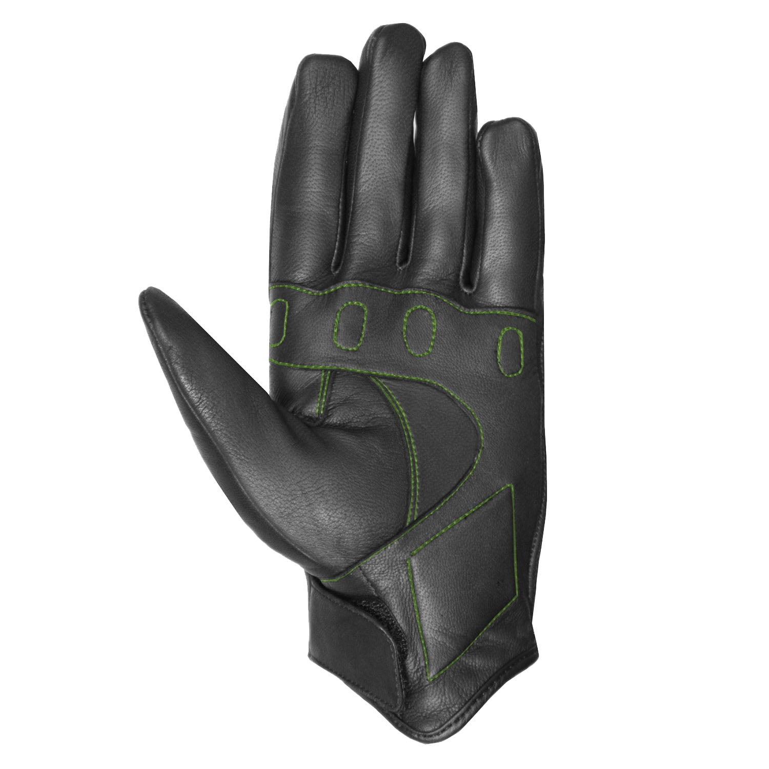 Jackets 4 Bikes Men's Premium Leather Street Motorcycle Protective Cruiser Biker Gel Gloves Blackgreen XXL