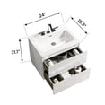thumbnail image 5 of 24" Wall Mount Modern Bathroom Vanity | Ceramic Sink, Soft - closing Drawers | Glossy Finish, Eco - friendly Material | Keeps Bathroom Organized and Quiet, 5 of 5
