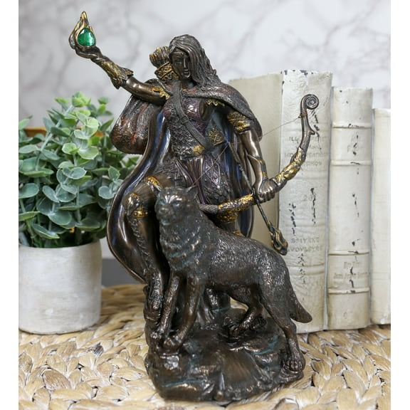 Ebros Goddess Of Winter Skadi Hunting W/ Bow Arrow & Vial of Venom Figurine