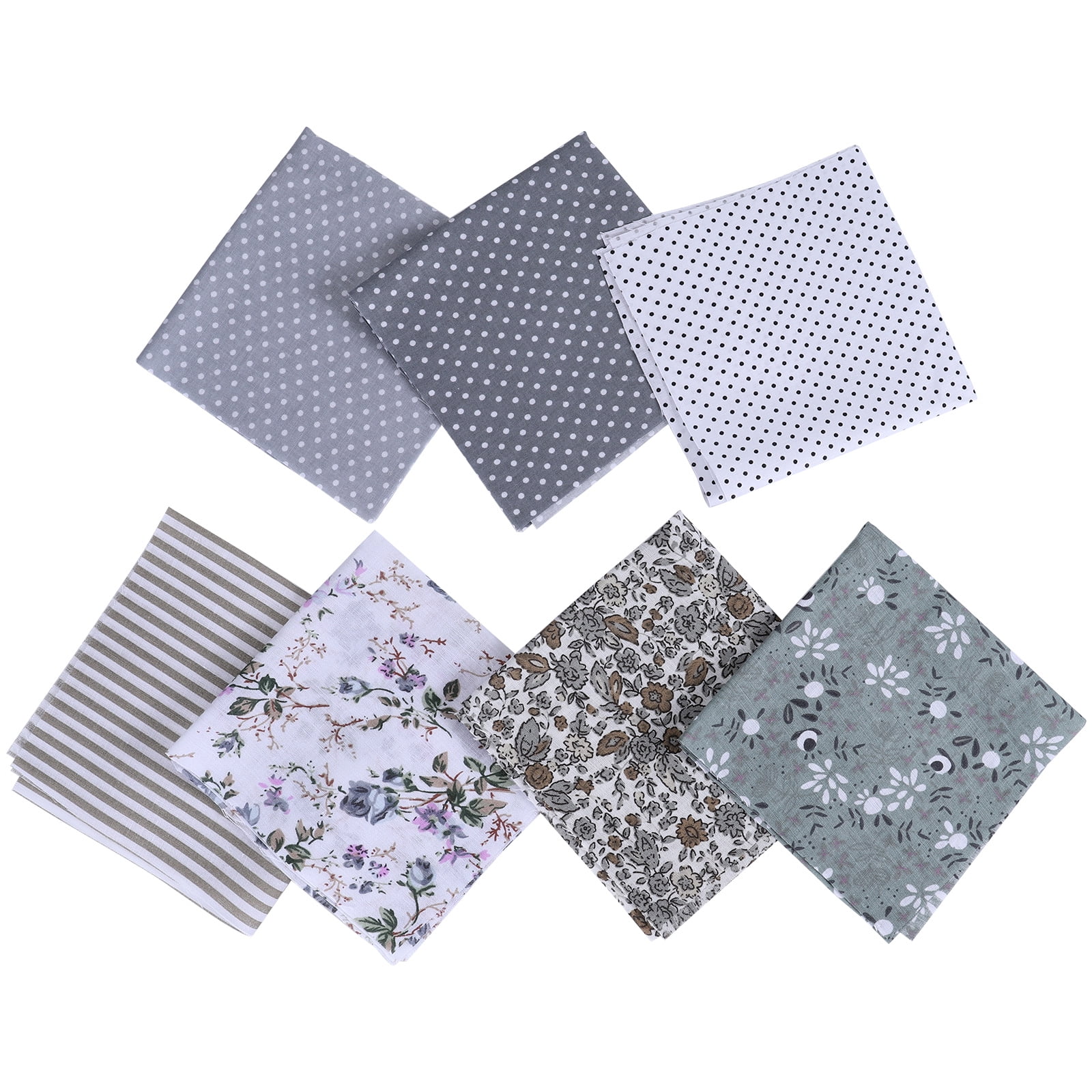 YOLUFER DIY Cotton Fabric Bundle 19.7 x 19.7 Inches, 7PCS Different  Pattern, Squares Patchwork Material for Sewing Quilting Scrapbooking.