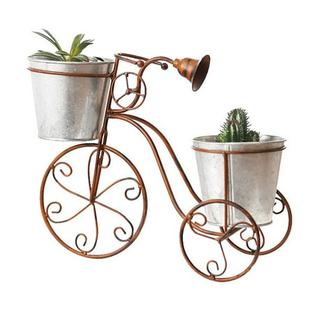 Bicycle Plant Pot Stand Iron Art Outdoor Indoor Garden Table Decor Flower Rack Canada - Garden Table Plant Pot