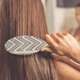 thumbnail image 4 of Hair Brush Boho Abstraction Detangling Hair Brush with Artistic Geometric Tribal Style, Aesthetic Boho Chic Paddle Brush for Women Men, Vintage Sketch Style Oval Brush for All Hair Types, 4 of 8