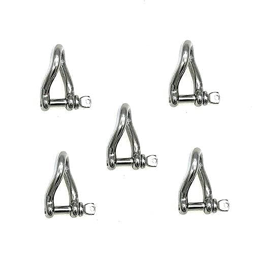 Marine Goupille à Vis en Acier Inoxydable 316 de Qualité, Mini Manille Torsadée 5/32 Pouces(4mm)-5 Pcs