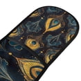 thumbnail image 4 of Yayeee Double Oven Mitt Kitchen Heat Resistant Baking 35" x7" Quilted Glove, Navy Blue Art Pattern, 4 of 6