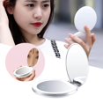 thumbnail image 2 of Makeup Mirror Compact Cosmetic Folding Portable Pocket in.   It is a With LED Lights Lamps White, 2 of 9