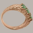 thumbnail image 3 of LBG British Made Traditional 9k Rose Gold Ring with Natural Emerald Womens Promise Ring - 33 size options - Size 4.25, 3 of 5