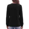 thumbnail image 5 of MOSHU Plus Size Crewneck Sweatshirts for Women Decorative Buttons Long Sleeve Shirts Fashion Pullover Womens Sweatshirts Fall Tops, 5 of 11
