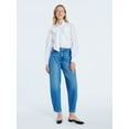 thumbnail image 3 of Free Assembly Women's Mid Rise Wide Hem Barrel Jeans, 28" Inseam, Sizes 0-20, 3 of 6