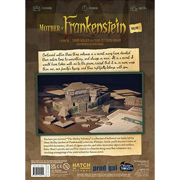 Mother Of Frankenstein Volume 1 - Immersive Puzzle Mystery Game, Escape Room Style Adventure For 1-6 Players