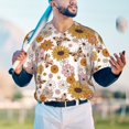 thumbnail image 5 of KLL Sunflowers And Butterflies for Men's Baseball Shirts,Short Sleeve Casual Shirts Button Down Shirt for Men Beach Summer Wedding Shirt-Medium, 5 of 7