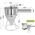 thumbnail image 2 of 21oz Stainless Steel Pancake Batter Dispenser - 304 Food Grade Funnels with Handle & Stand Rack - Perfect for Takoyaki, Pancakes, Cupcakes or Other Ba, 2 of 4