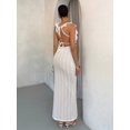 thumbnail image 2 of White Crochet Lace Maxi Dress With Ruffle Off-Shoulder & Keyhole Detail, 2 of 5