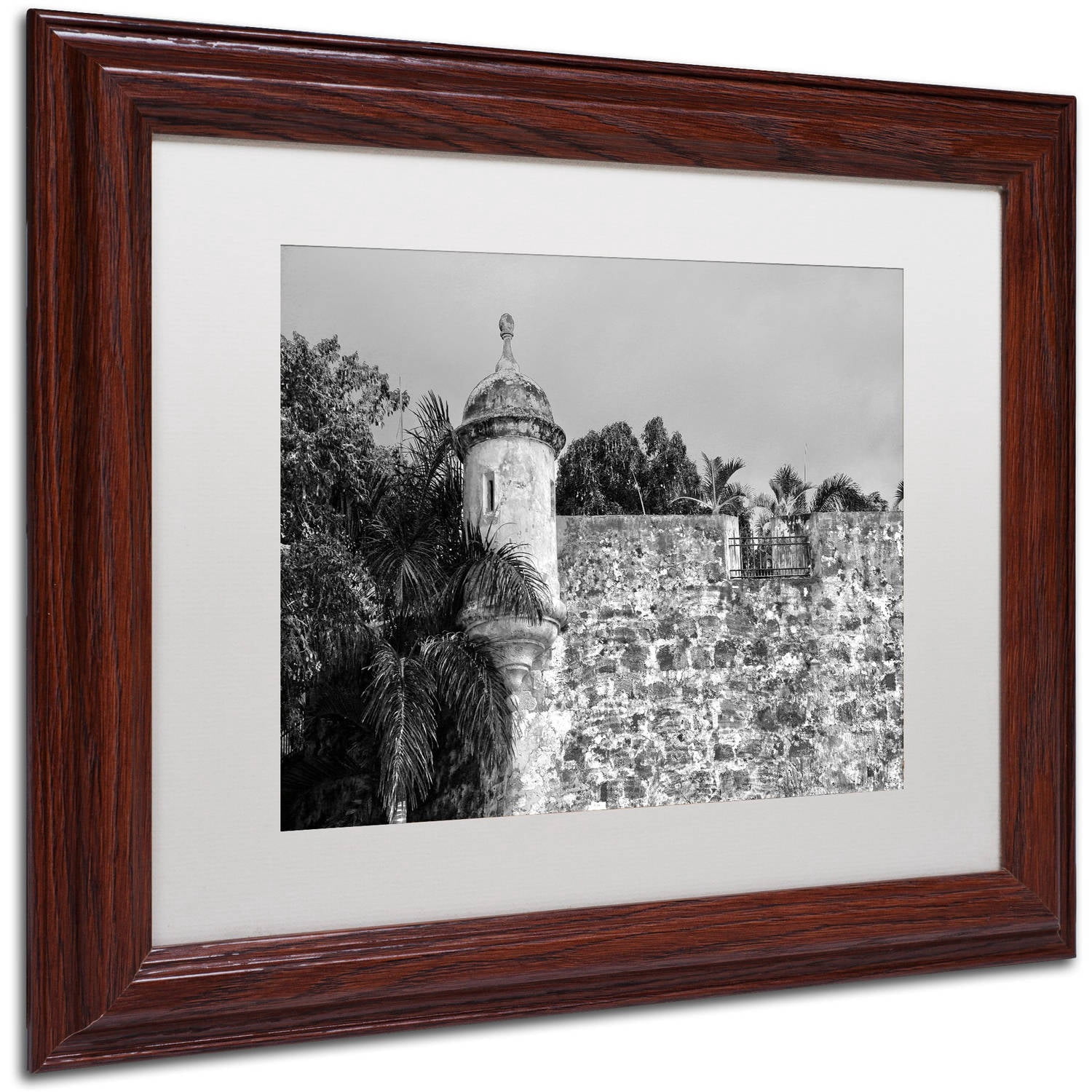 Trademark Fine Art "Castillo de San Felipe del Morro 3" Canvas Art by CATeyes, White Matte, Wood Frame