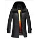 thumbnail image 5 of Chaleco interior de piel de conejo Rex dorado de invierno para hombre, abrigo Nick con cuello de zorro y visón, cuero natural, largo medio, 5 of 5
