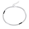 thumbnail image 1 of Open Curb Bracelet with Black Enamel Bars, 1 of 5