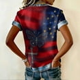 thumbnail image 4 of longantii 4th Of July Womens Shirts Loose Fit Pullover Comfy Vneck Short Sleeves Tees 250 Anniversary Usa American Flag Summer Clothes Red S, 4 of 4