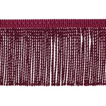 3" (7.5cm) Basic Trim Collection Thin Bullion Fringe Trim with Fancy Woven Gimp Header # BFTC3,, Dark Wine Red #E10 (Dark Burgundy Red) Sold By The Yard (36"/3 ft/0.9m)
