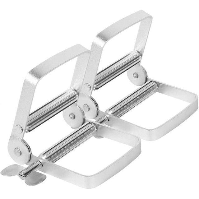 2pcs Toothpaste Dispenser Clip Ins Toothpaste Squeezing Gadget Toothpaste Pusher Metal Squeezer Tool