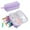 Purple, variant on Clearance Under $5, 1 Pack Large Capacity Pencil Case, Expandable Pen Pouch with Initial Patch, Aesthetic Canvas Organizer for Office & Art Supplies, cloth, One Size(BU1)