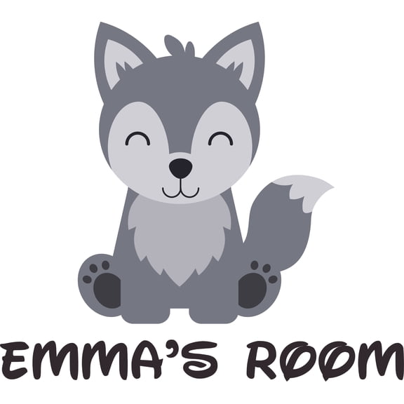 Cute Fox Animal Customized Wall Decal - Custom Vinyl Wall Art - Personalized Name - Baby Girls Boys Kids Nursery Daycare Bedroom Wall Decal Room Decor Wall Stickers Decoration Size (40x40 inch)