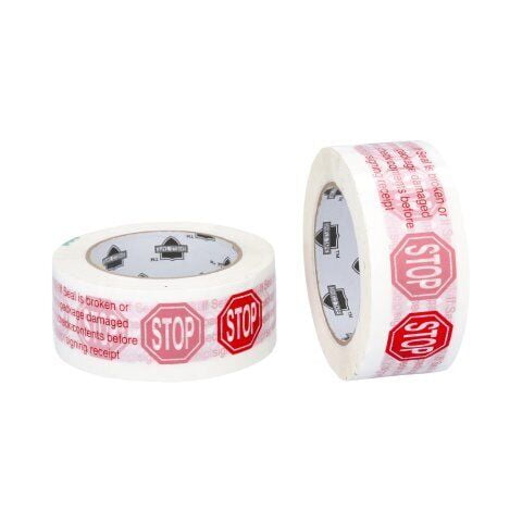 SSBM 2.83 Inch x 110 Yards Stop Sign Tape, Red/White, Secure Packaging, Shipping Safety, 2 Mil 912 Rolls
