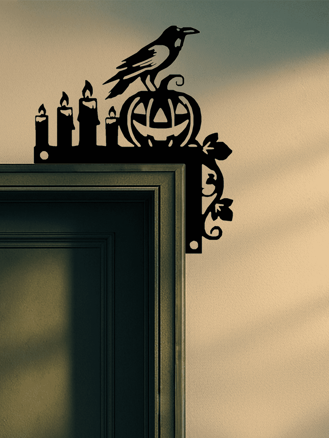Gothic Witch Cauldron Door Hanger Heavy Duty Metal Silhouette Wall Decor for Halloween Christmas Holiday Indoor Outdoor Home Office Gift