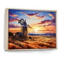 thumbnail image 2 of Designart "Evening Glow Meadows A Windmill Serenade" Architecture Framed Wall Art - Industrial Pink Wind Turbines Bedroom Framed Canvas Wall Art, 2 of 6