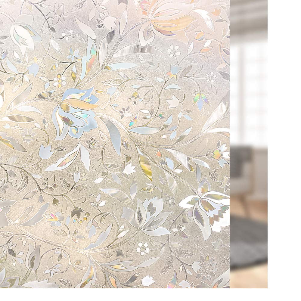 3D Static Glass Films Window Privacy Film Decorative Flower Film ...