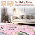 thumbnail image 2 of ODIKA 6'x9' Machine Washable Non-Slip Area Rug, Elegant Inspired Floral Design with Pink and Green Tones High Traffic Rug with Pad, Pink, 351847, 2 of 8
