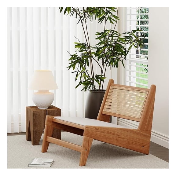 Rattan Chair Century Modern Accent Chair for Reading Living Room Home Bedroom