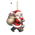 thumbnail image 2 of Hahsbwye Santa Claus Acrylic Ornament Christmas Pendant Santa Shape Acrylic Ornament for Festive Home Decor Trees Doors Windows Cars, 2 of 8