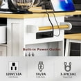 thumbnail image 6 of AVAXA 48 inch Rolling Kitchen Island Cart, Drop Leaf, Power Outlet, Internal Storage Rack, 5 Open Side Racks, White, 6 of 18