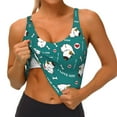 thumbnail image 4 of Xecao Love Dog for Sports Bra with Removable Pads, Crop Tank Top Design, Women's Longline Sports Bra - Non-Wired -, 4 of 9